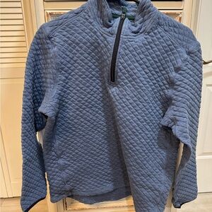 J Crew Men's Quilted Half-Zip Pullover Sweater - Slate Blue